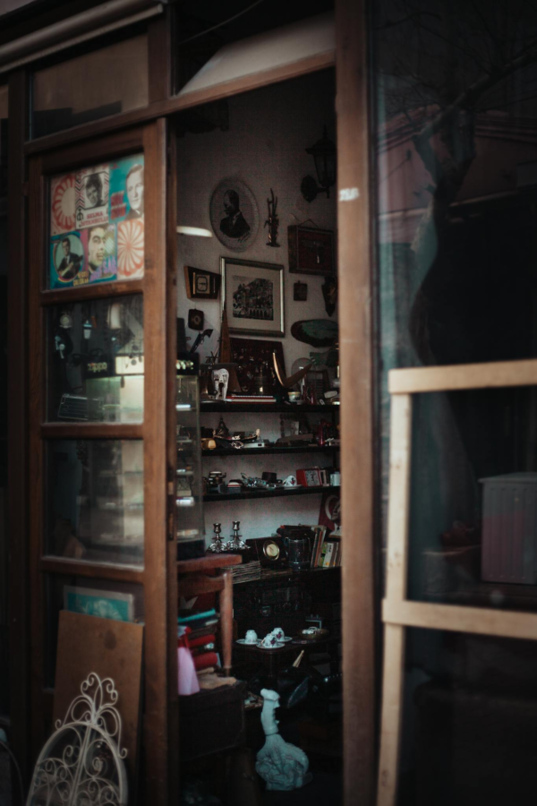 Vintage Collection on Wooden Shelves